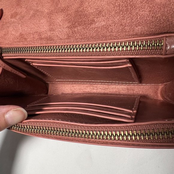 Anthropologie Nolan Convertible Wristlet Mauve Pink Crossbody Clutch Wallet Bag - Picture 9 of 12